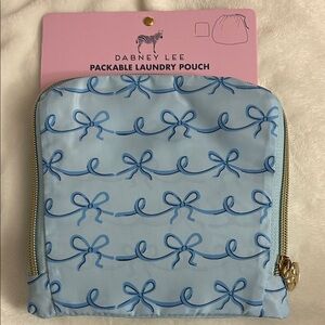 NEW Dabney Lee Light Blue Bow Pattern Pouch